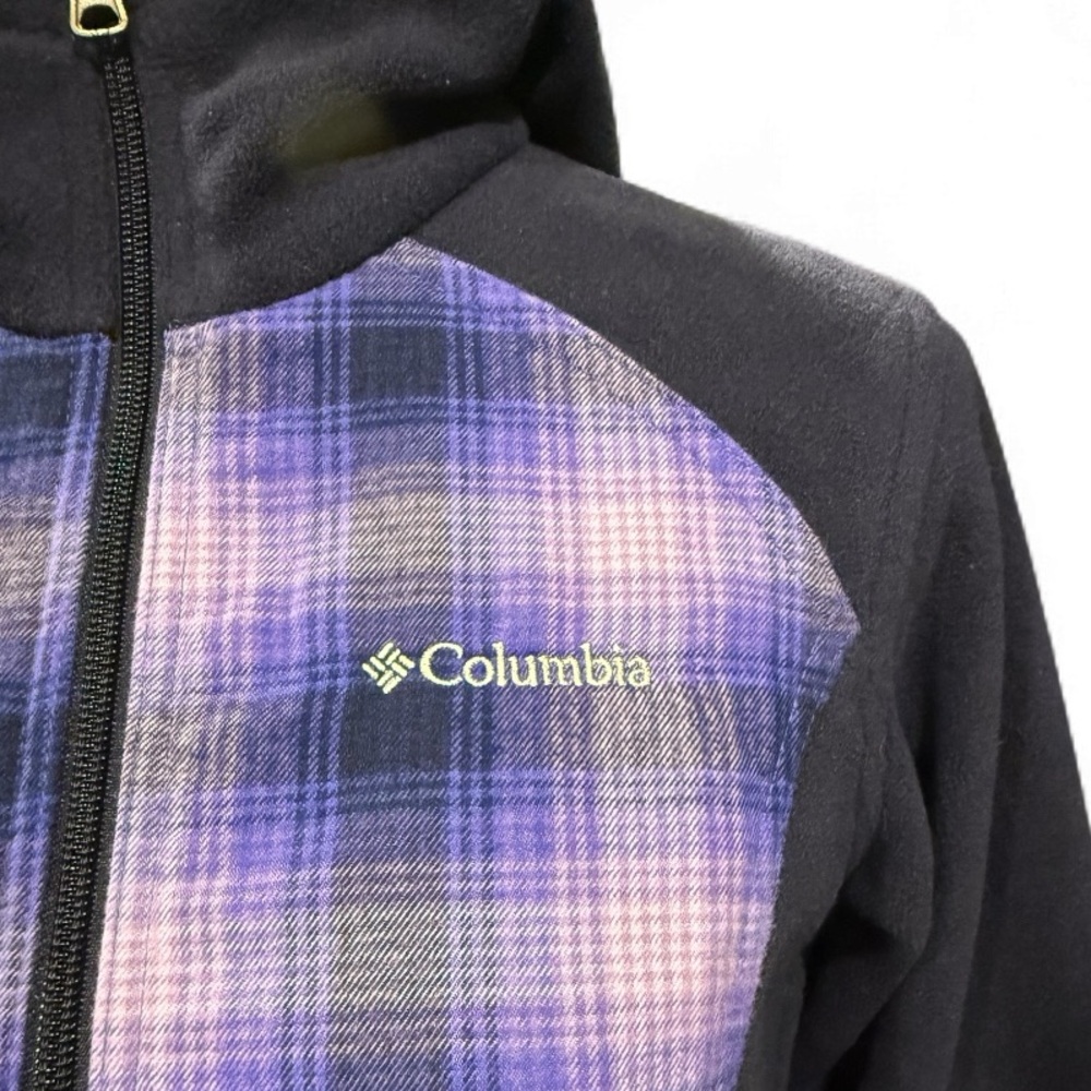 Columbia Sportswear Women’s Plaid Hooded Fleece Jacket Purple/Navy - Size: XS - Picture 4 of 4